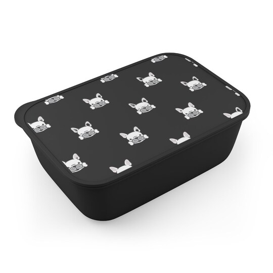 Disover French Bulldog PLA Bento Box with Band and Utensils