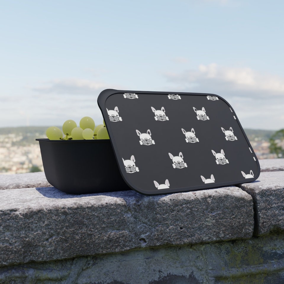 Discover French Bulldog PLA Bento Box with Band and Utensils