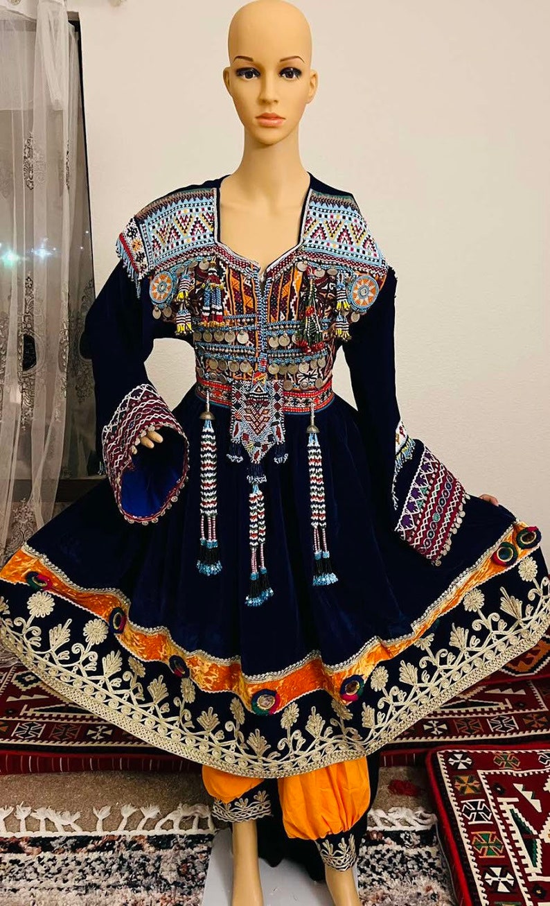 Vintage Afghan Kochi gande Afghani Hand Made Dress three Etsy