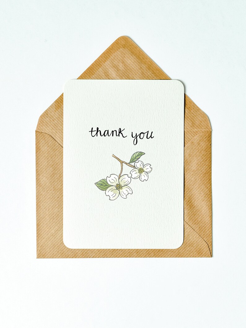Printable Thank You Card Digital Thank You Card Dogwood Etsy