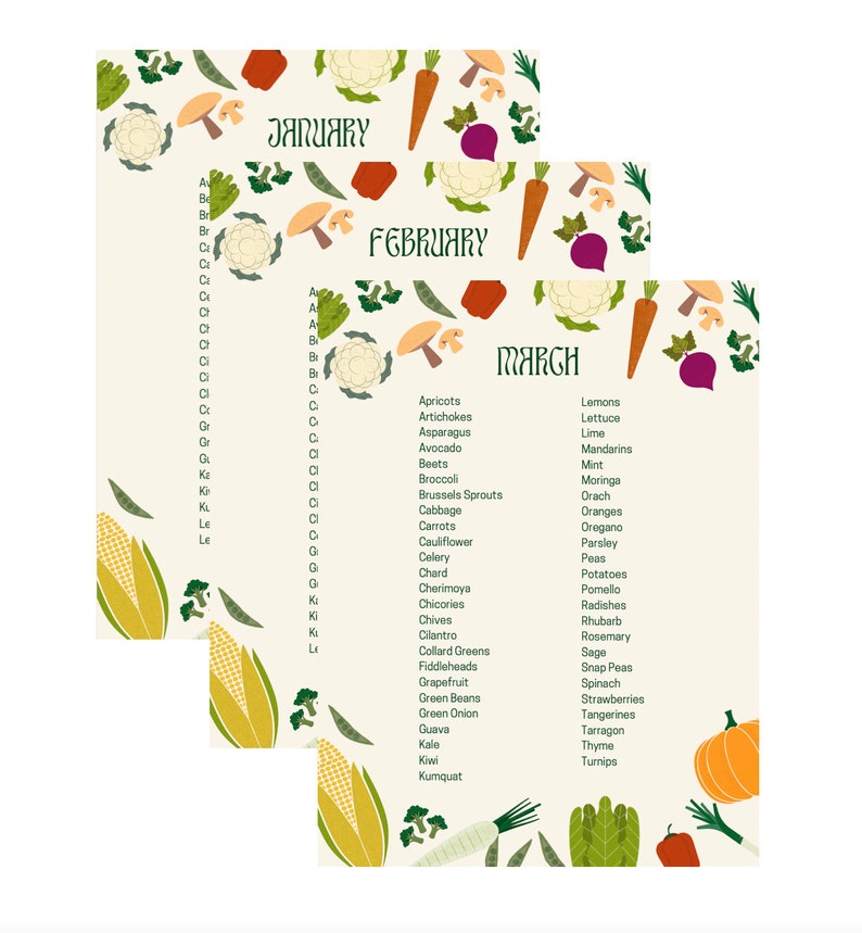 Seasonal Fruits and Vegetables List List of Produce by Season for Eating Seasonally Farmers