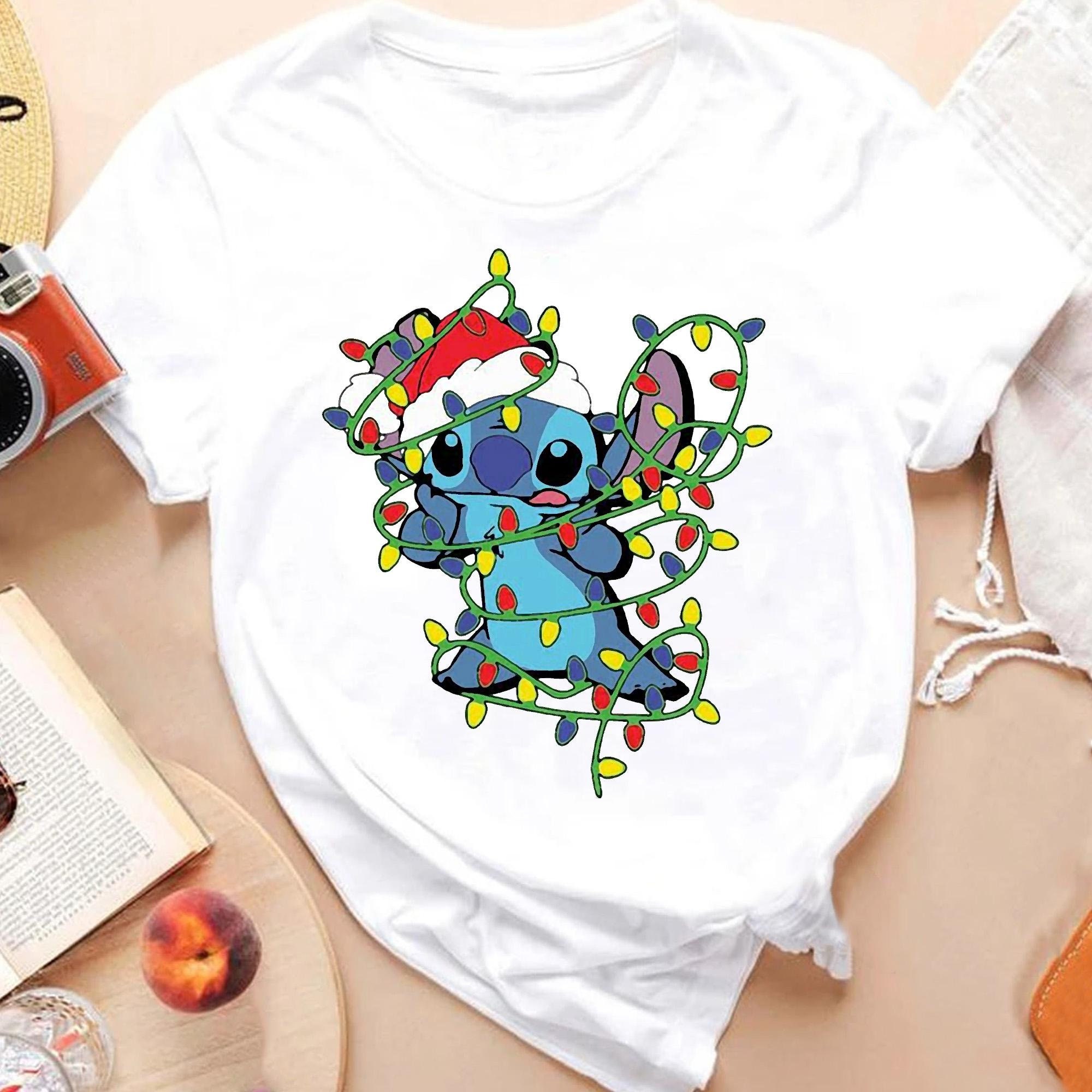 Stitch Christmas Movie Characters Vintage TShirt