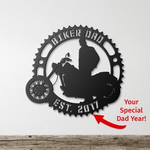 Harley Biker Dad - Personalized Metal Wall Art | Valentine&#39;s Day Gift | Father&#39;s Day | Birthday | Anniversary | Harley Rider Gift