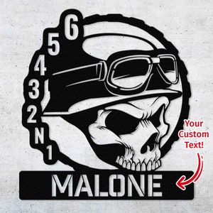 Classic Skull Biker - Personalized Metal Wall Art | Motorcycle Wall Art | Custom Wall Art | Biker Gift | Motorcycle Gift | Valentines Day