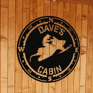 Snowmobiler Compass - Personalized Metal Wall Art | Snowmobile Sign | Valentine&#39;s Day Gift | Cabin Sign | Anniversary Gift