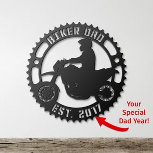 Dual Sport Biker Dad - Personalized Metal Wall Art | Biker Gift | Valentine&#39;s Day Gift | Father&#39;s Day | Birthday | Anniversary