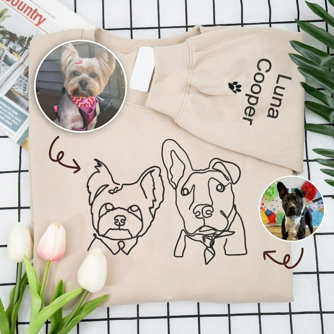 Custom Embroidered Pet Sweatshirts Custom Pet Gifts Etsy