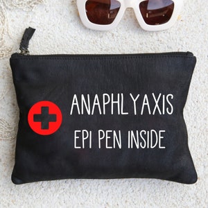 Anaphylaxis EPI Pen Accessory Pouch w T-bottom, Emergency Allergy Medication Bag