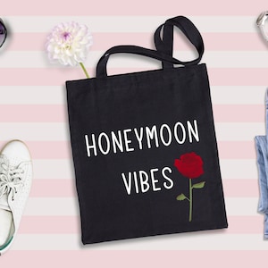 Honeymoon Vibes Tote Bag, Bridal Engagement Gift, Bridal Tote Bag