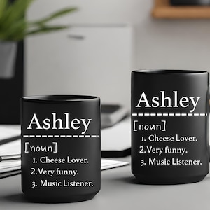 Personalisierte Namensbecher mit Definition, Kaffeetasse, Geburtstagsbecher, Definitionsbecher, Freundschaftsgeschenk, bestes Weihnachtsgeschenk, Massenweihnachten, Geschenke