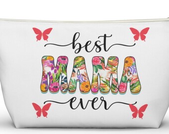 Mama Floral Reißverschlusstasche, Polyester Kosmetiktasche