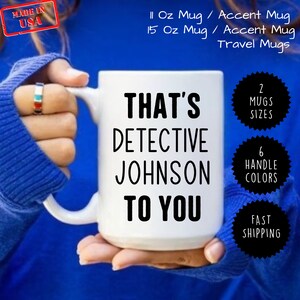 World&#39;s Best Detective Mug-Funny Detective Gift-Detective Coffee Mug-Detective-Best Detective Ever-Greatest Detective-Mugs-Joke