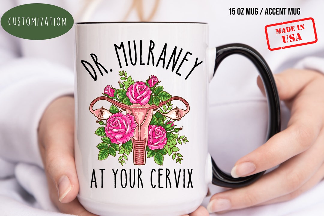 Funny OBGYN Mug: Personalized Doctor Gift, Cartoon Cervix Coffee Cup - Etsy