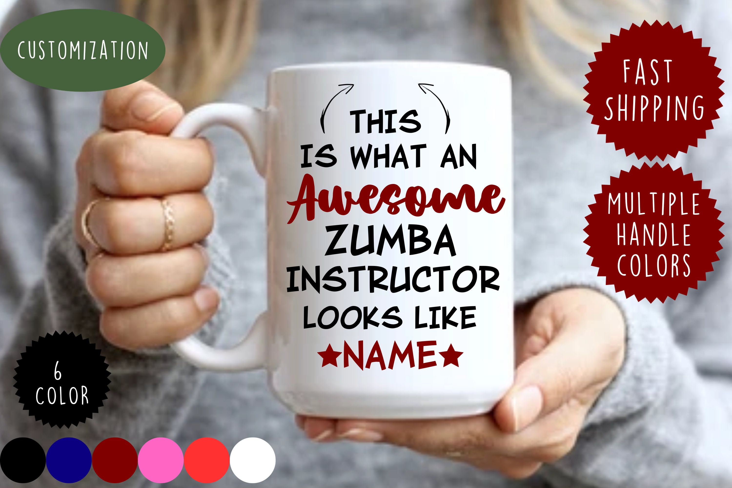 Personalize Zumba Instructor Mug, Gift for Instructor, Instructor Mug