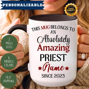 Custom Priest Mug - Funny Personalized Gift for Priest, Coffee Cup for Clergy, Appreciation Gift for Pastors & Religious Leader
