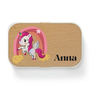 Personalisierte Einhorn Bento Box |Einhorn Lunch Box| Personalisierte Lunchbox | Bento Box | Brotdose Behälter | Kinder Lunchbox| D