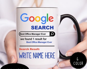 Taza personalizada de gerente de oficina: tema de búsqueda de Google
