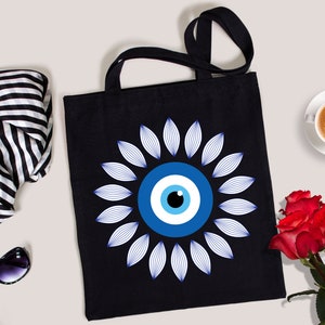 Evil eye tote bag, gift for her, evil eye bag, eco-friendly bag, evil eye, bag, tote bag, canvas bag