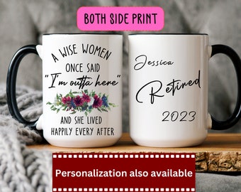 Personalisierte Ruhestand Kaffeetasse, lustiger Spruch, Geschenk für Frauen