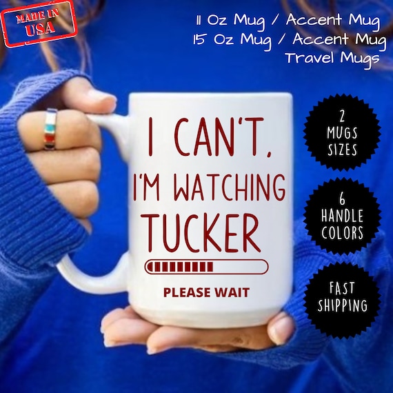 Tucker Carlson Fan Mug - Funny Conservative Gift for Republican Men, Fox News Parody Coffee Cup, Political Satire Present