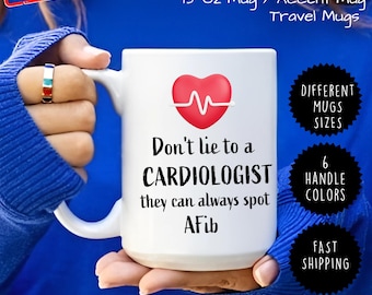 Personalized Cardiologist Mug, Funny Cardiology Gift for Heart Surgeon, Custom Name Coffee Cup for Doctor or Nurse Graduation