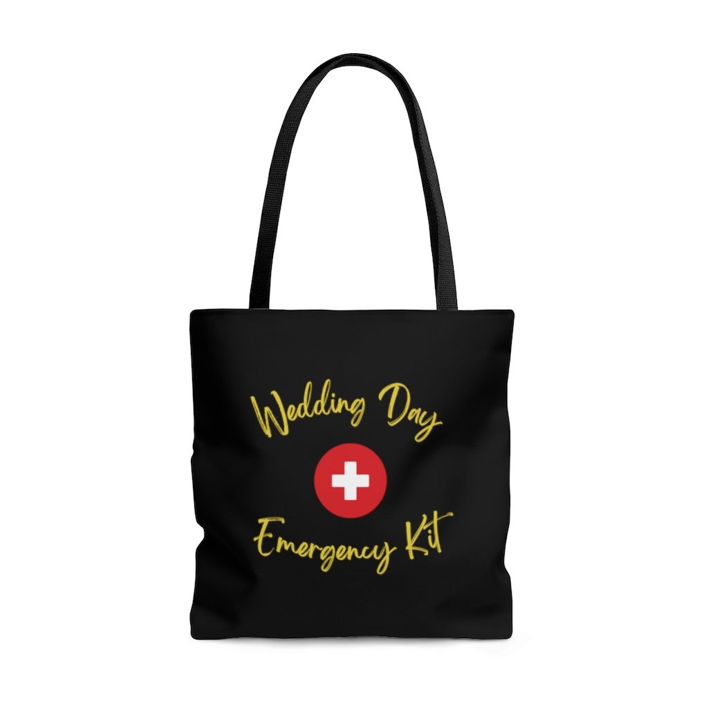 TSOTMO 'All My Wedding Shit' Braut-Tasche – Notfall-Kit & Kosmetiktasche Für Hochzeitstag, 32x21 Cm, Canvas
