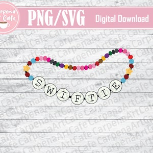 Swiftie Friendship Bracelet SVG & PNG digital file download clip art, Swiftie bracelet clipart download
