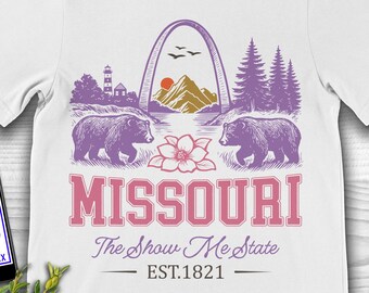 Camiseta unisex de inspiración vintage de Missouri The Show-Me State.