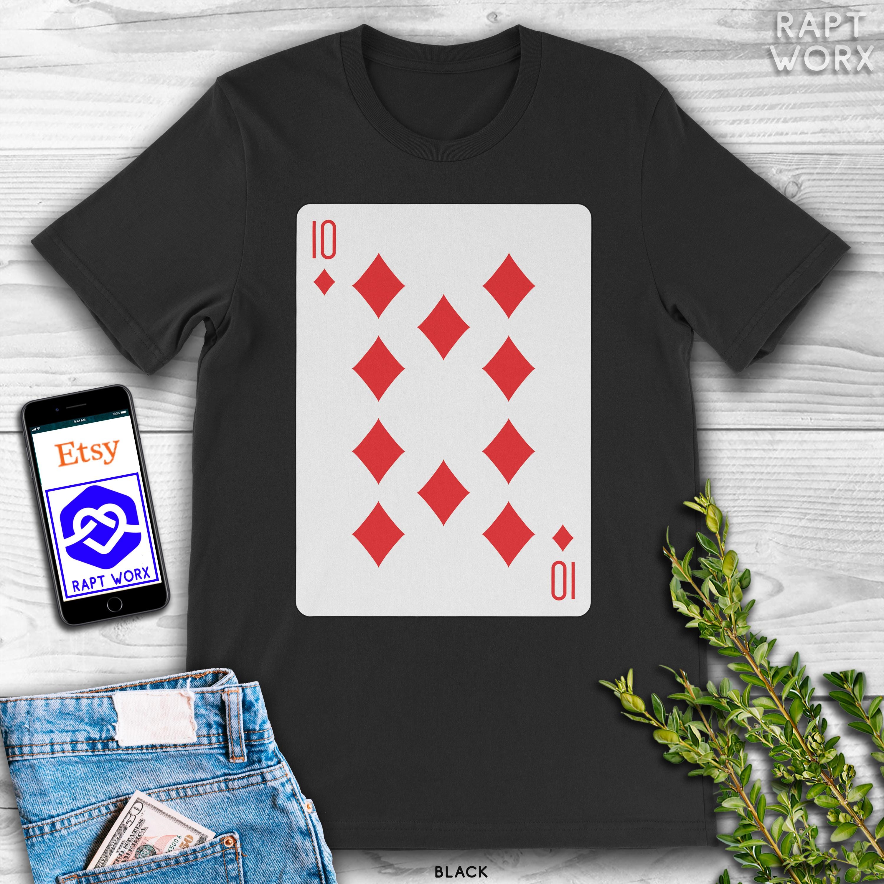 Ten of Diamonds Playing Card T-shirt. - Etsy ADANS IC CARD TEE