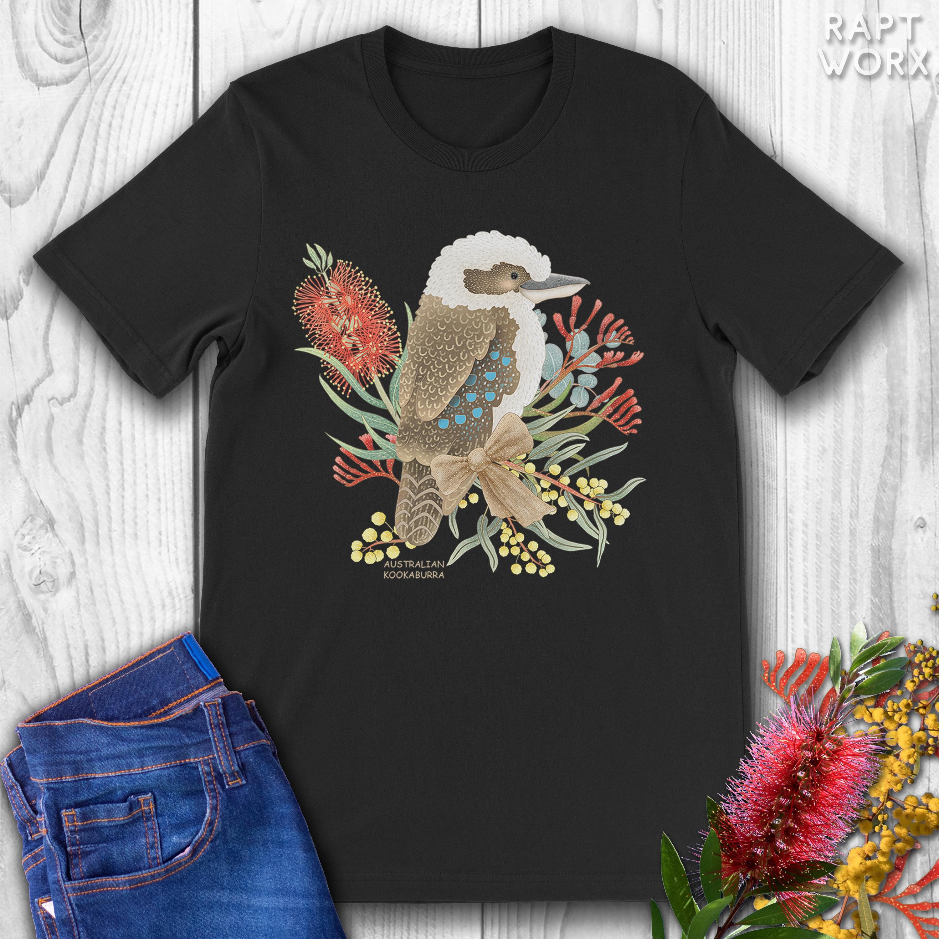 サンシェード　kookaburra Australian Kookaburra and Wildflowers T-shirt. - Etsy