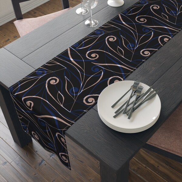 Black Table Runner Etsy