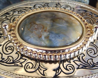 Mojave California petrified wood belt buckle