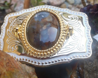 California Mojave desert petrified wood belt buckle
