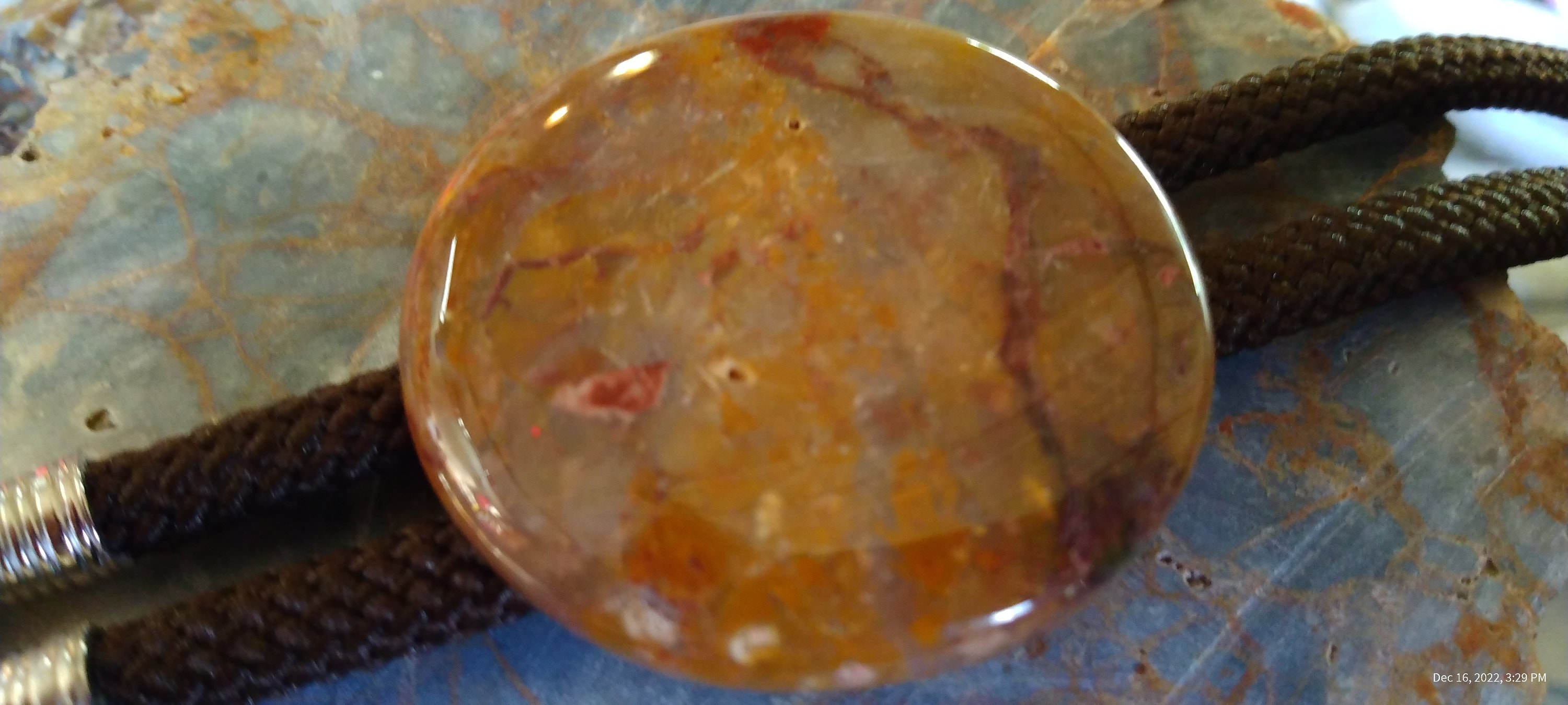 Bolo necktie / necklace California Jasper-agate desert picture Stone