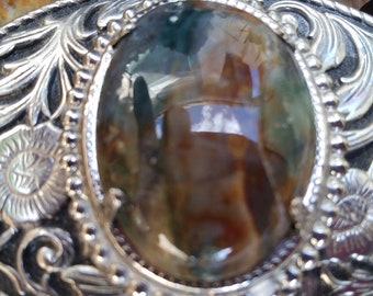 Petrified wood wonderstone belt buckle***petite size***