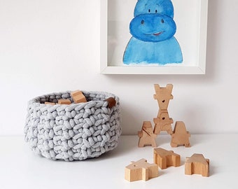 Nursery Storage Crochet Basket Kids room bin for toys Montessori organizer Scandinavian Style Baby shower Newborn gift