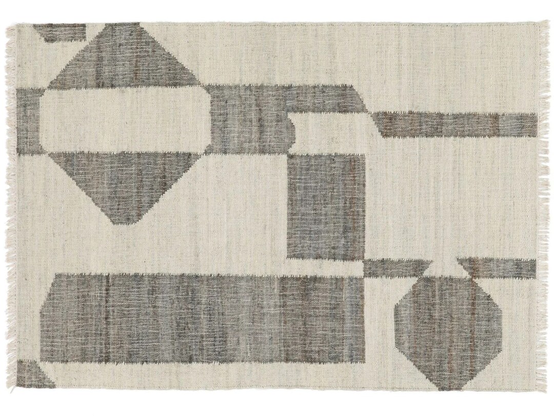 Tilt Jute Grey White Handwoven Jute Area Rug Rustic Braided Reversible ...