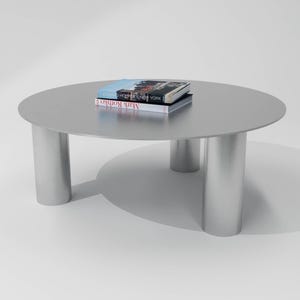 Large Stainless Steel Coffee Table: Modern Industrial Design, Made in New Zealand