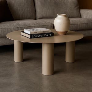 Large Round Powder Coated Coffee Table - Modern Minimalist Design - 900mm