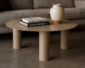 Large Round Powder Coated Coffee Table - Modern Minimalist Design - 900mm