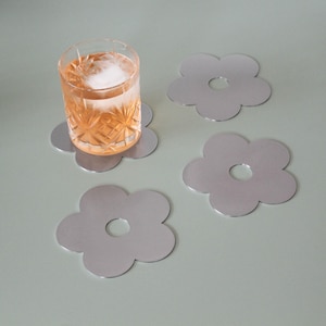 Stainless Steel Drink Coasters Set | Modern Minimal Coasters | Housewarming Gift | Made in NZ