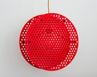 Large Perforated Aluminium Lampshade: Modern Pendant Light Shade, Handmade