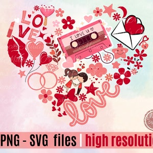 Valentines Day Heart Png SVG, Heart SVG PNG Clipart, Valentines Cutfile, Love Png Svg, Sublimation Designs Png Svg