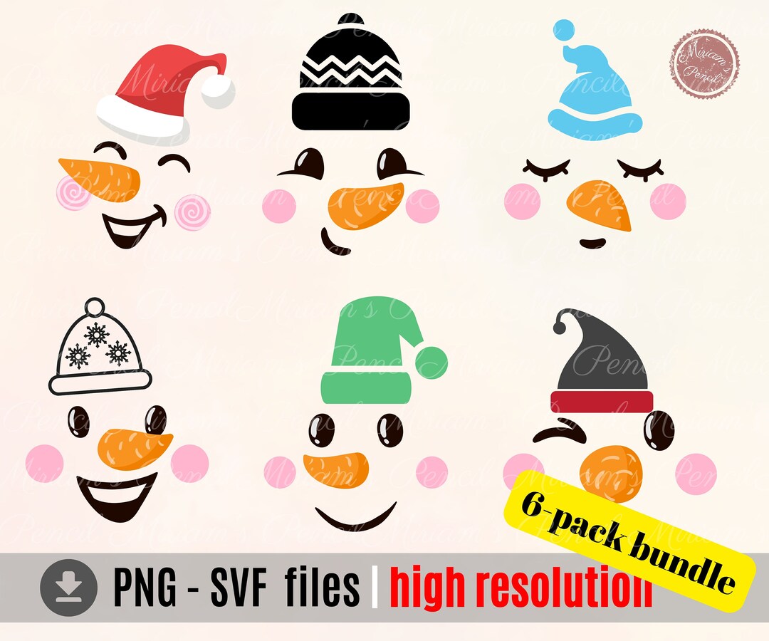 Snowman SVG Snowman Faces PNG Snowman Clipart Christmas Svg Snowman