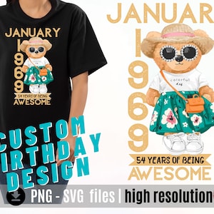 Customized Birthday Woman Svg Png, Personalized woman Svg Png, Custom Years Of Being Awesome Svg Png Digital design sublimation design
