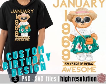 Custom Birthday Woman SVG PNG, Personalized Design (Digital Download)