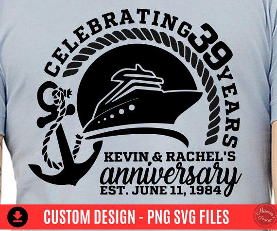 Personalized Cruise Anniversary Design (SVG, PNG)