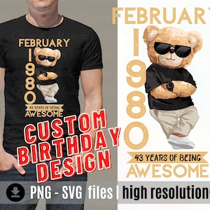 Customized Birthday Man Svg Png, Personalized birthday man Svg Png, Custom Years Of Being Awesome Svg Png Digital design sublimation design