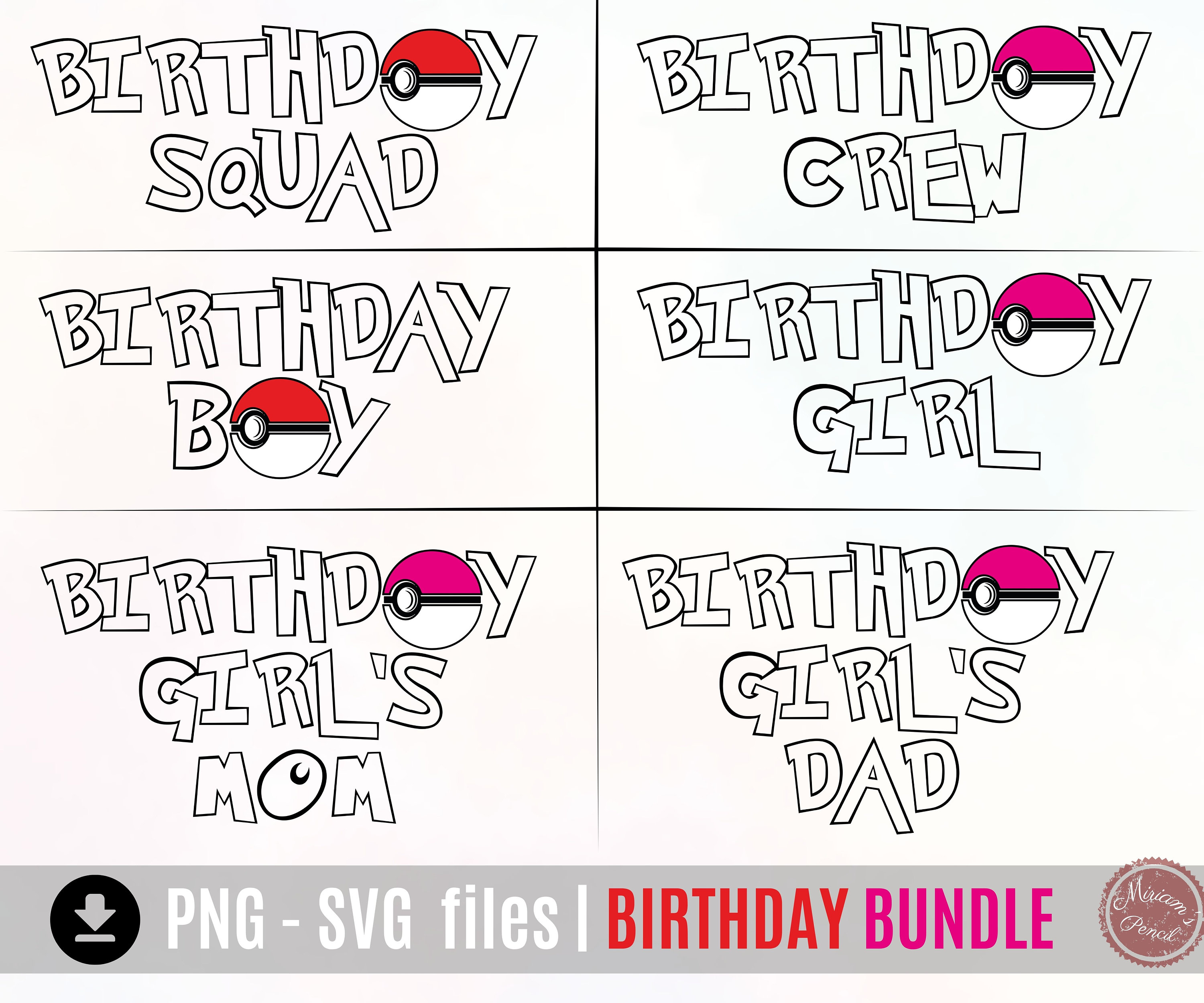 Birthday Squad Svg Png Birthday Bundle Pokeball Birthday - Etsy