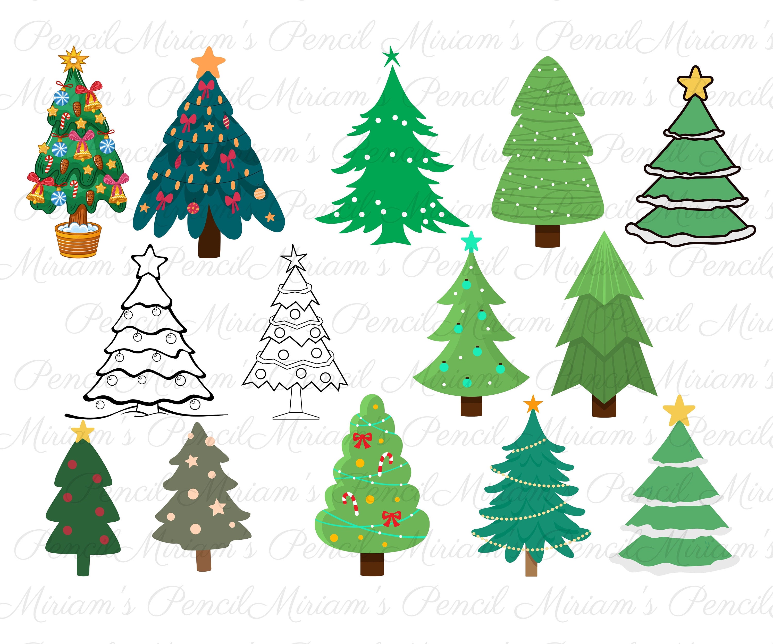 Christmas Trees Cut File, Christmas Tree SVG Bundle, Christmas SVG